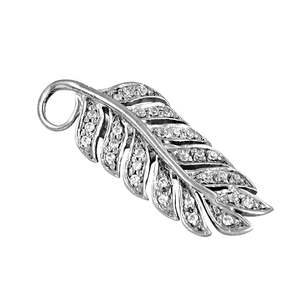 จี้รูปดอกกุหลาบประดับเพชร CZ ชุบทองคำขาว สำหรับเป็นของขวัญเครื่องประดับสำหรับผู้หญิง - Product Image 1