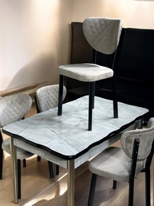 Ensemble de table à manger multicolore de haute qualité pour petits appartements Design en verre moderne Vente en gros en usine directe pour meubles de maison - Product Image 3