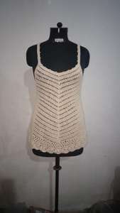 Haut sans manches en maille crochetée unie pour femmes, tricot ajouré respirant, léger, en dentelle, vêtements de mode, vêtements de plage pour femmes - Product Image 2