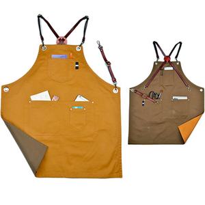 Delantal de Trabajo Profesional para Barbería y Salón de Belleza, Delantal de Tela Vaquera para Cortar el Cabello, Delantal de Trabajo Resistente de Mezclilla para Estilistas - Product Image 1