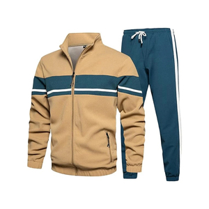 Custom Patch Work Print Cotton Hoodie And Sweatpants Set Sports Joggers Wear Streetwear Casual Contrast Stitch <strong>Tracksuit</strong> For Men - Product Image 1