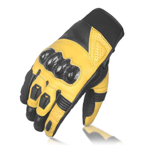 Gants thermiques d'été en cuir pour motards pour hommes, vêtements de course automobile, gants en cuir véritable bleu pour hommes - Product Image 6