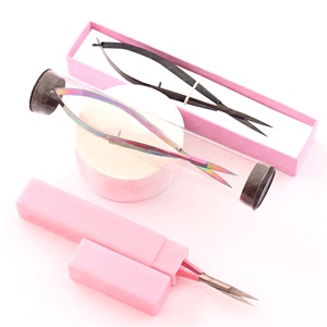 Tijeras de Acero Inoxidable Multifuncionales con Punta Recta y Afilada para Extensiones de Cejas y Pestañas, con Estuche de Cuero - Product Image 6