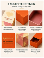 Boîte cadeau coulissante en carton avec logo personnalisé, plateau intérieur pliable, emballage en papier pour cosmétiques