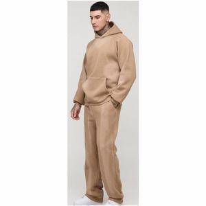 Vêtements de sport de luxe pour hommes hiver coton survêtements 100% solide uni blanc Tech polaire avec col à capuche imprimé techniques - Product Image 1