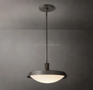 Suspension industrielle en laiton à hauteur réglable pour chambre à coucher, avec abat-jour en verre dépoli - Product Image 4
