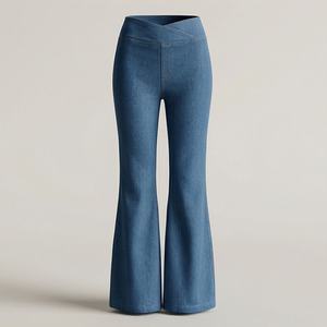 Jeans baggy vintage pour femmes portés dans un tissu en toile esthétique Pantalons en denim amples d'été Style à devant plat avec des poches profondes Neuf - Product Image 1