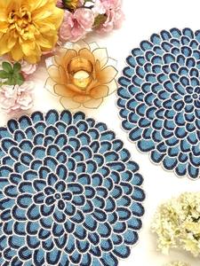 Juego de 4 Posavasos Bordados con Cuentas de Hongo, Posavasos de Alta Calidad Hechos a Mano para Decoración de Mesa de Comedor - Product Image 3