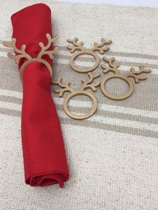 Rond de serviette élégant en métal renne avec accessoire décoratif parfait de style classique pour les festivals de maisons et les occasions spéciales - Product Image 3