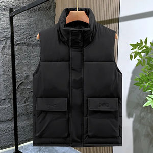 Gilet sans manches décontracté en toile imperméable pour homme avec logo personnalisé - Product Image 5