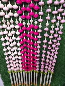 Guirnalda de flores de peonía artificial con borlas y cuentas telón de fondo de boda Nikah Mehndi Sangeet Eid templo regalo y decoración de escalera Toran - Product Image 3