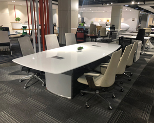 Flexible Modern MDF Staff Table Large Size Multi Functional Hidden Wire Box Durable Aluminum Legs <b>Office</b> Furniture Hospitals - Product Image 4