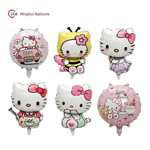 Globos de Aluminio con Diseño de Hello Kitty, Redondos y con Forma de Personaje, Inflables con Helio, para Fiestas de Baby Shower para Niñas, Venta al Por Mayor - Product Image 1