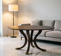 Table à manger ronde de 60 pouces |   Parfait pour 4 à 6 places |   Finition bois foncé élégante