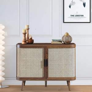 Berlin Solid Wood <b>Sideboard</b> in <b>Walnut</b> Finish for Living Room - Product Image 1