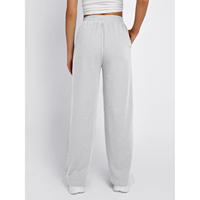 2025 kadın Trendy yüksek belli atletik Joggers kraliçe geniş bacaklar Sweatpants cepler ile Baggy Flared pantolon düz bacak Fit