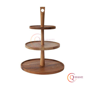 New Arrival Durable Wooden <b>Cake</b> <b>Stand</b> Tabletop Pastry Display <b>Stand</b> for Wedding & Party Events Gold Plated 3 <b>Tier</b> Handmade - Product Image 6