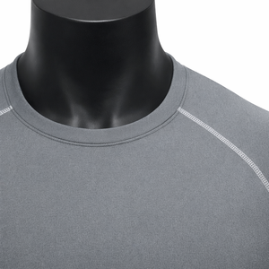 Camiseta de Compresión de Manga Larga Gris para Hombre, para Gimnasio, Entrenamiento Físico, de Alta Calidad, 100% Poliéster, Color Sólido - Product Image 5