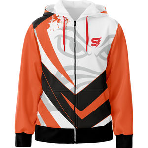 Ensemble de survêtement de sport à capuche et fermeture éclair complète Veste de pantalon de jogging imprimée légère pour l'entraînement physique quotidien - Product Image 1