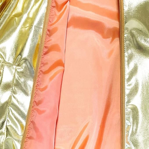 แจ็คเก็ตบอมเบอร์ผ้าซาตินสำหรับผู้ชาย, แจ็คเก็ตผ้าซาตินปักปกตั้งกระดุมโพลีเอสเตอร์และสีทองเมทัลลิก - Product Image 6