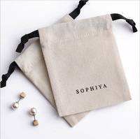 Sac à poussière en coton naturel de taille personnalisée avec fermeture à glissière durable minimaliste de luxe de marque