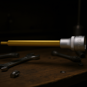 Hazet Extra Long 1/2'' Screwdriver <b>Socket</b> Hexagonal Metric Square with Knurling - Product Image 3