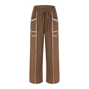 Wholesale <b>Women</b> Flare Sweatpants And Trousers Breathable Soft Baggy Wide <b>Straight</b> <b>Leg</b> Pants Pocket Sweatpants For Sale - Product Image 3