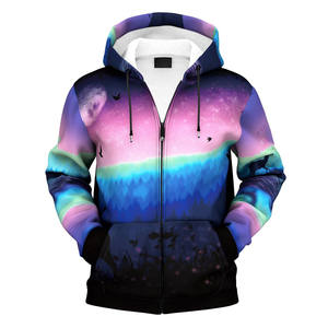 Sweat-shirts à manches longues pour hommes, personnalisables par sublimation, fermeture éclair, tissu polaire en polyester chaud, motif de fermeture éclair 3D, impression intégrale, design pour hommes - Product Image 1