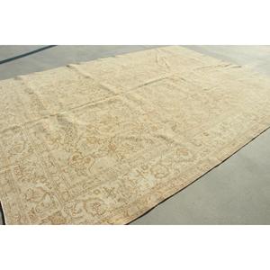 พรมวินเทจขนาด 7.8x12.8 ฟุต พรมตุรกีขนาดใหญ่ พรมขนสัตว์ลายพรางสีเบจ - Product Image 3