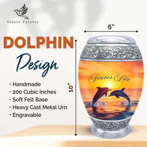 Dolphin <b>Urn</b> <b>for</b> <b>Ashes</b> <b>for</b> Women Handcrafted Cremation <b>Urn</b> Elegant and Durable Adult Funeral <b>Small</b> <b>Urns</b> <b>for</b> <b>Human</b> <b>Ashes</b> - Product Image 3