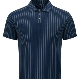 Polos de algodón para hombre con cuello de línea negra, Camisetas estampadas, diseño transpirable sólido, logotipo personalizado, polos de talla grande para hombre - Product Image 1