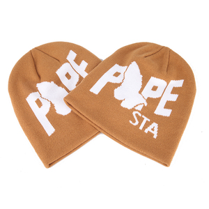 Gorro de Jacquard de punto holgado Unisex de alta calidad, gorro de invierno con logotipo personalizado para hombres, accesorio de viaje elegante - Product Image 5