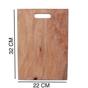 Tabla de Cortar Rústica de Madera con Textura de Grano Natural y Mango Tallado, Perfecta para Servir Queso y Pan - Product Image 1