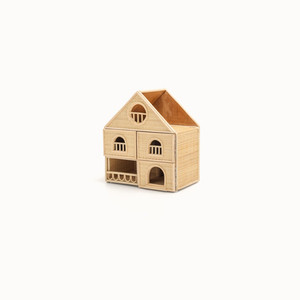 Casa de Muñecas de Ratán Hecha a Mano, Pequeña y Natural, Juguete Educativo Montessori, Decoración Infantil y Regalo Ecológico para Niñas - Product Image 3