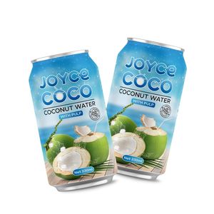 COCO JOYCE Lata de 330ml (enlatada) Agua de coco Sabor original Sin azúcar Sin conservantes Proveedor de etiqueta privada de Vietnam - Product Image 1