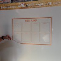 Planificateur hebdomadaire portable pliable StaticPaper 2024 Modèle-8, organisateur effaçable à sec, tableau blanc électrostatique en polystyrène avec aimant statique