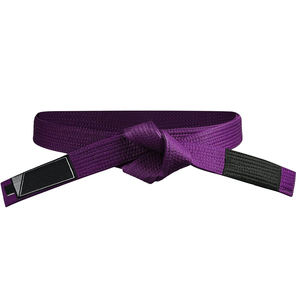Cinturón BJJ morado personalizado de tendencia superior con rayas de rango bordadas, cinturones Gi personalizados de algodón 100% a precios muy baratos - Product Image 1