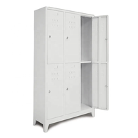 Armoire métallique à six portes, 6 niveaux, en fer, pour tous usages, avec serrures