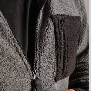 Veste d'hiver en polaire avec fermeture éclair Sherpa souple en toile pour hommes Veste d'hiver respirante Street Wear Veste en polaire Sherpa - Product Image 4