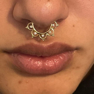 14K Yellow <b>Gold</b> Natural Diamond Daith Piercing Women's Fine Jewelry-Gift - Product Image 5