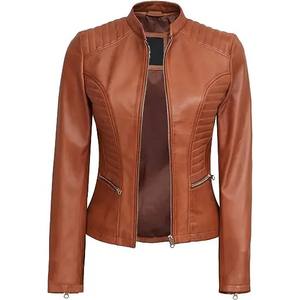GAF alta calidad mujeres prendas de vestir exteriores chaquetas largas personalizadas al por mayor moda mujer Abrigos señoras chaqueta de cuero abrigo - Product Image 3
