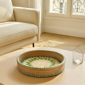 Impresionante bandeja redonda para servir algas marinas con base de nácar para mesa de centro, decoración del hogar de Vietnam - Product Image 3