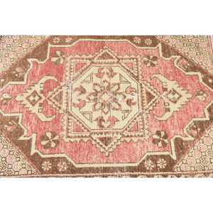 Alfombra clásica de lana roja y marrón, 3,5x5,1 pies, estilo Kilim, área grande, alfombras rectangulares turcas, respaldo de látex para pasillo, 10mm de espesor - Product Image 5