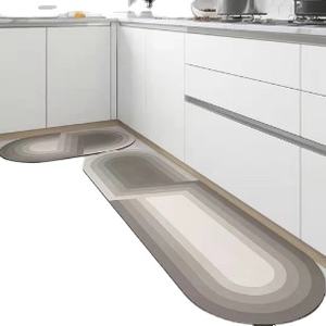 Tapis de cuisine sur mesure, résistant, lavable, en polyester absorbant, avec dos antidérapant en caoutchouc, tapis long tissé en PU - Product Image 3