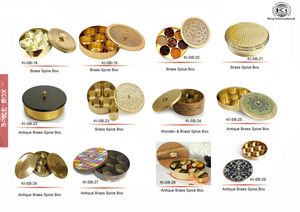 Boîte à épices en laiton avec couvercle coloré, boîte à épices en acier de haute qualité avec couvercle coloré - Product Image 4