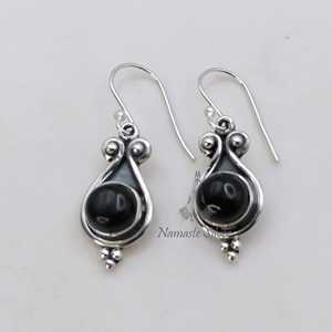 Pendientes de Ónix Negro, Plata de Ley 925 Hechos a Mano, Piedra de Nacimiento de Julio - Product Image 6