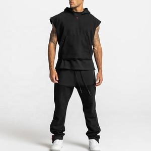 Y2K-Débardeur à capuche oversize sans manches, en polyester et en coton, pour hommes, avec logo personnalisé, col rond, respirant et à séchage rapide - Product Image 5