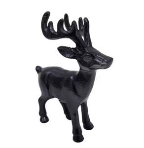 Décoration de noël en aluminium noir renne avec tête de corne pliante dorée pour décor de table fait à la main personnalisé - Product Image 3