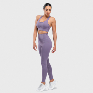 Ensemble de yoga actif pour femmes Leggings taille haute Soutien-gorge de sport avec imprimé Maille respirante à séchage rapide Écologique pour la salle de sport Port quotidien - Product Image 5