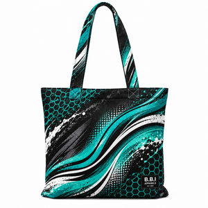 Sac fourre-tout en toile de style sublimation B.B INDUSTRY, vente en gros, utilisation promotionnelle, sport, shopping, transport, design imprimé, durable, à bandoulière - Product Image 1